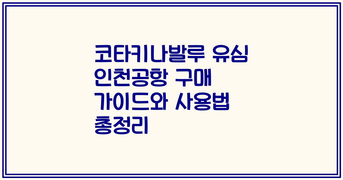 코타키나발루 유심 인천공항 구매 가이드와 사용법 총정리