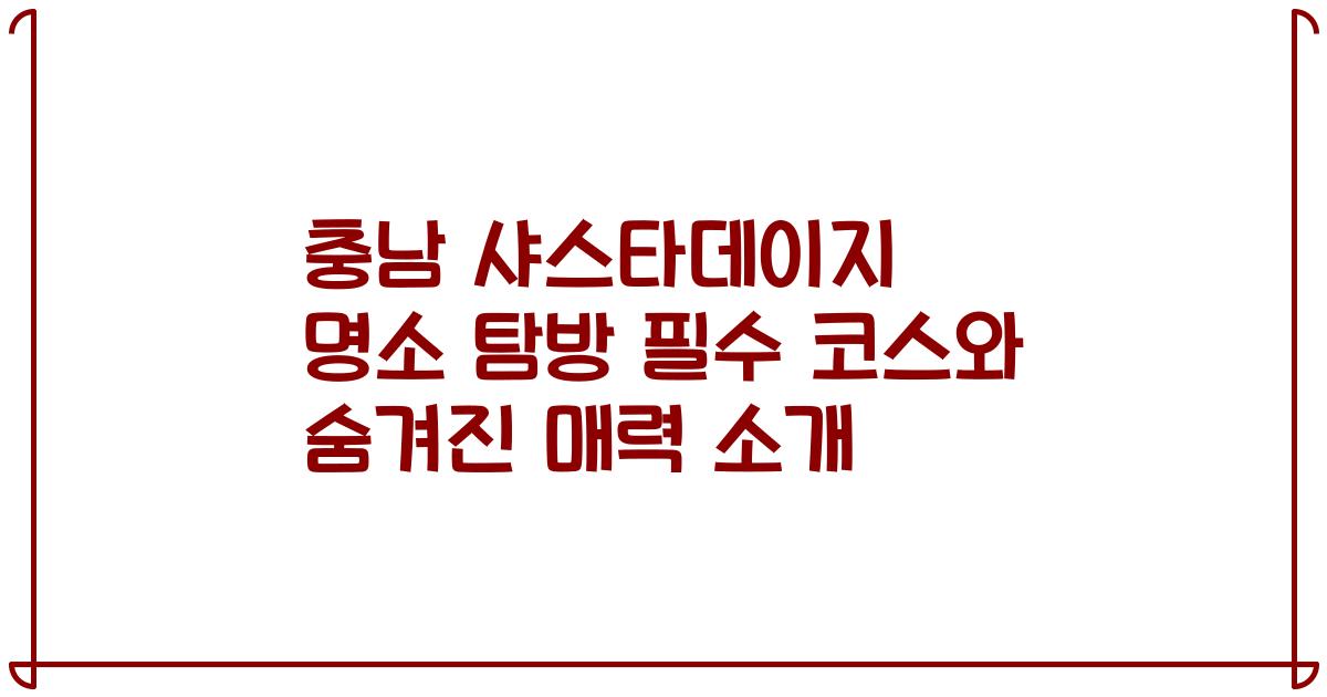 충남 샤스타데이지 명소 탐방 필수 코스와 숨겨진 매력 소개